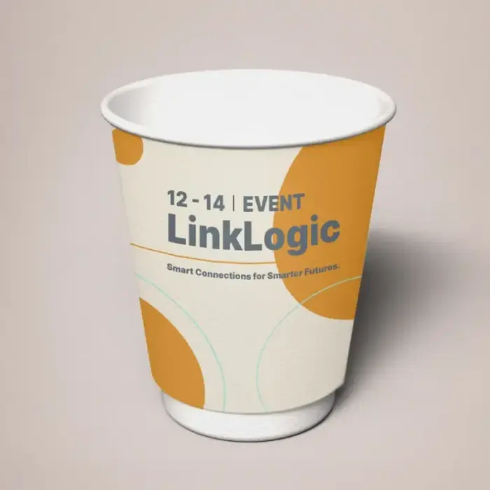 Double-Wall Printed Paper Cups branded with your company logo by Infinity Prints UK