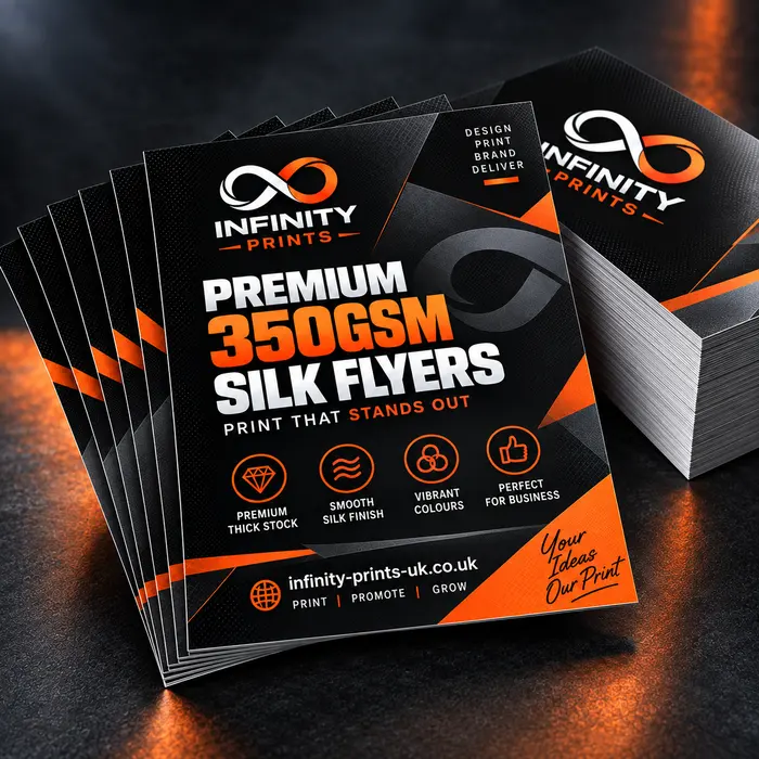 350gsm Silk Flyers by Infinity Prints UK
