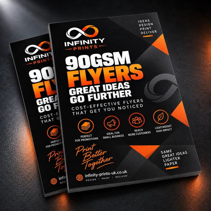 90gsm Uncoated Flyers by Infinity Prints UK