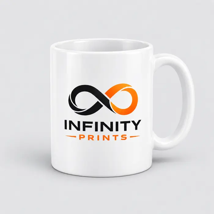 10oz Standard White Branded Mug branded with your company logo by Infinity Prints UK