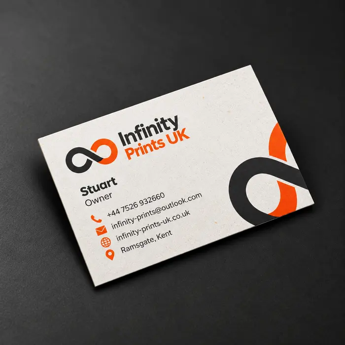 350gsm Recycled Business Cards branded with your company logo by Infinity Prints UK