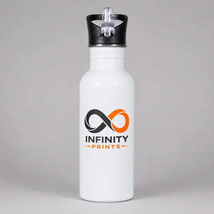 600ml Branded Stainless Steel Water Bottle branded with your company logo by Infinity Prints UK