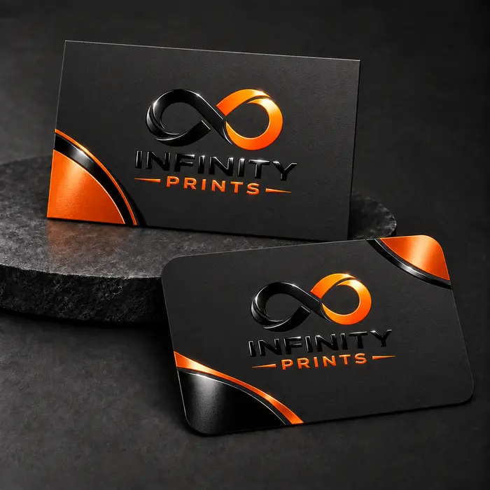 Spot UV Business Cards branded with your company logo by Infinity Prints UK