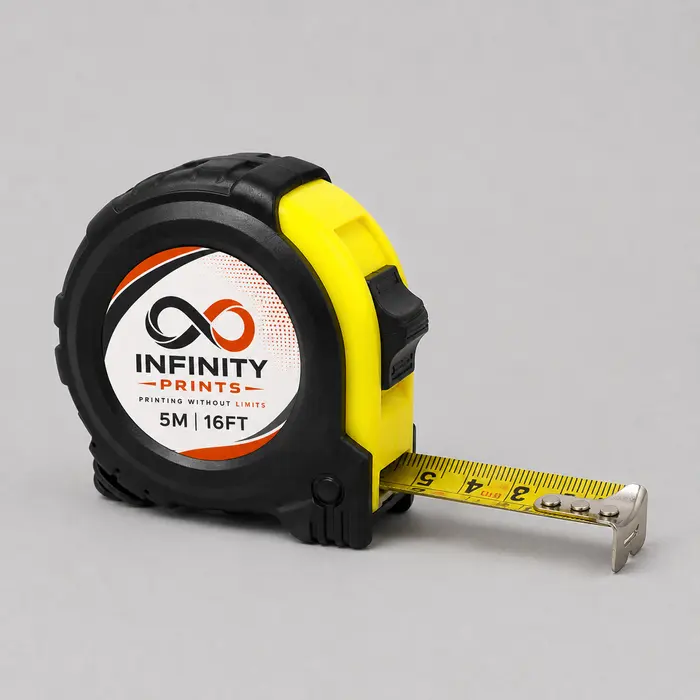Branded 5m Tape Measure branded with your company logo by Infinity Prints UK