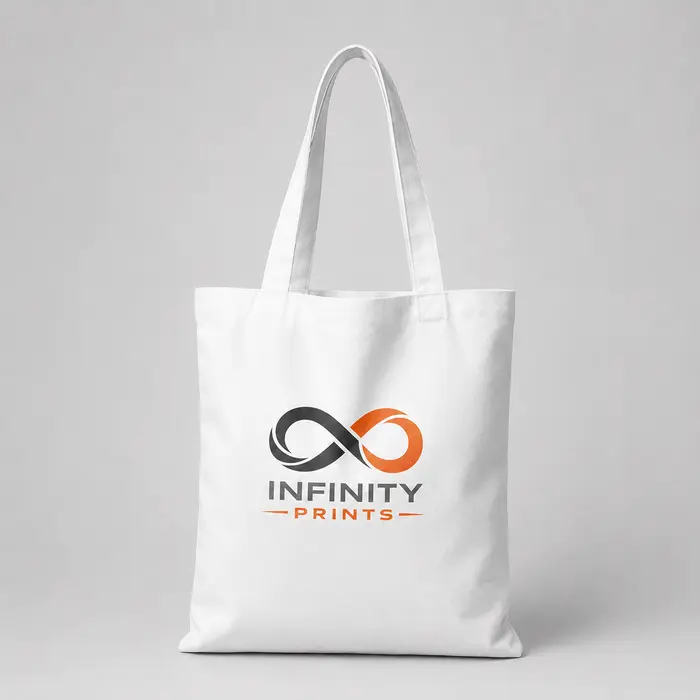 Branded Polyester Tote Bag – 41 × 37cm branded with your company logo by Infinity Prints UK