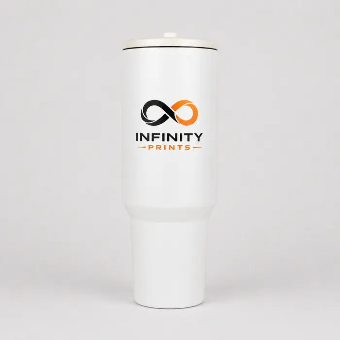 40oz Matte Insulated Travel Tumbler branded with your company logo by Infinity Prints UK