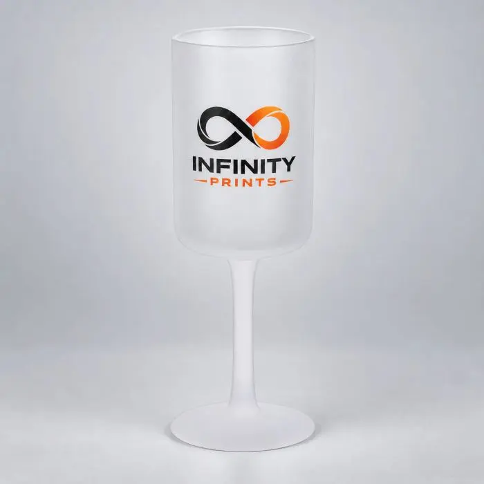 275ml Frosted Wine Glass branded with your company logo by Infinity Prints UK